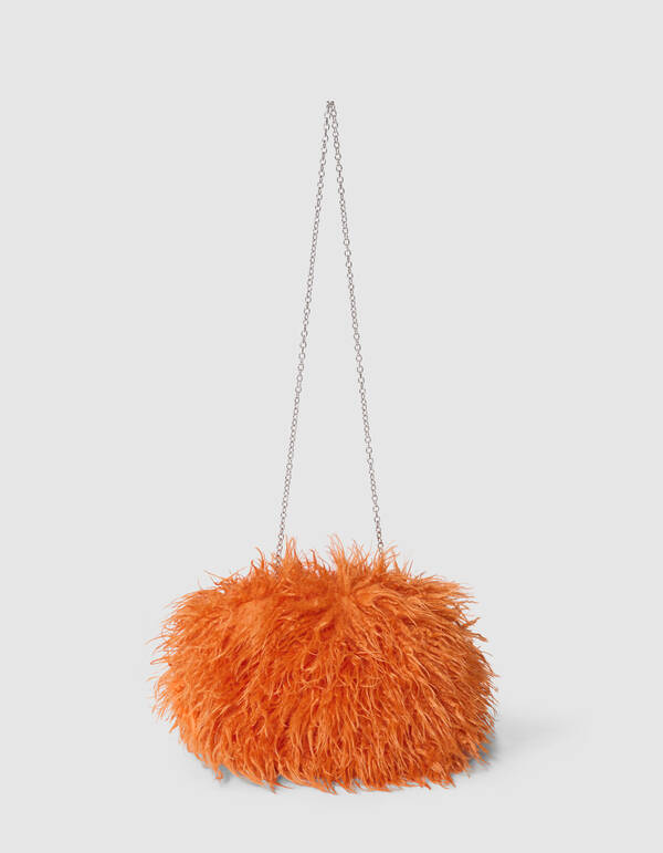 Fluffy Clutch Oranje SHOEBY ACCESSOIRES