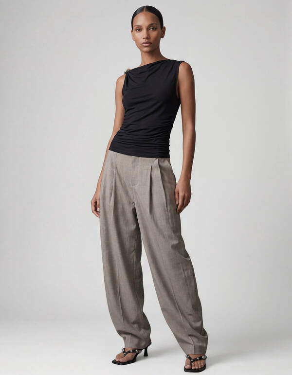 Sleeveless Hardware Top Zwart SHOEBY WOMEN