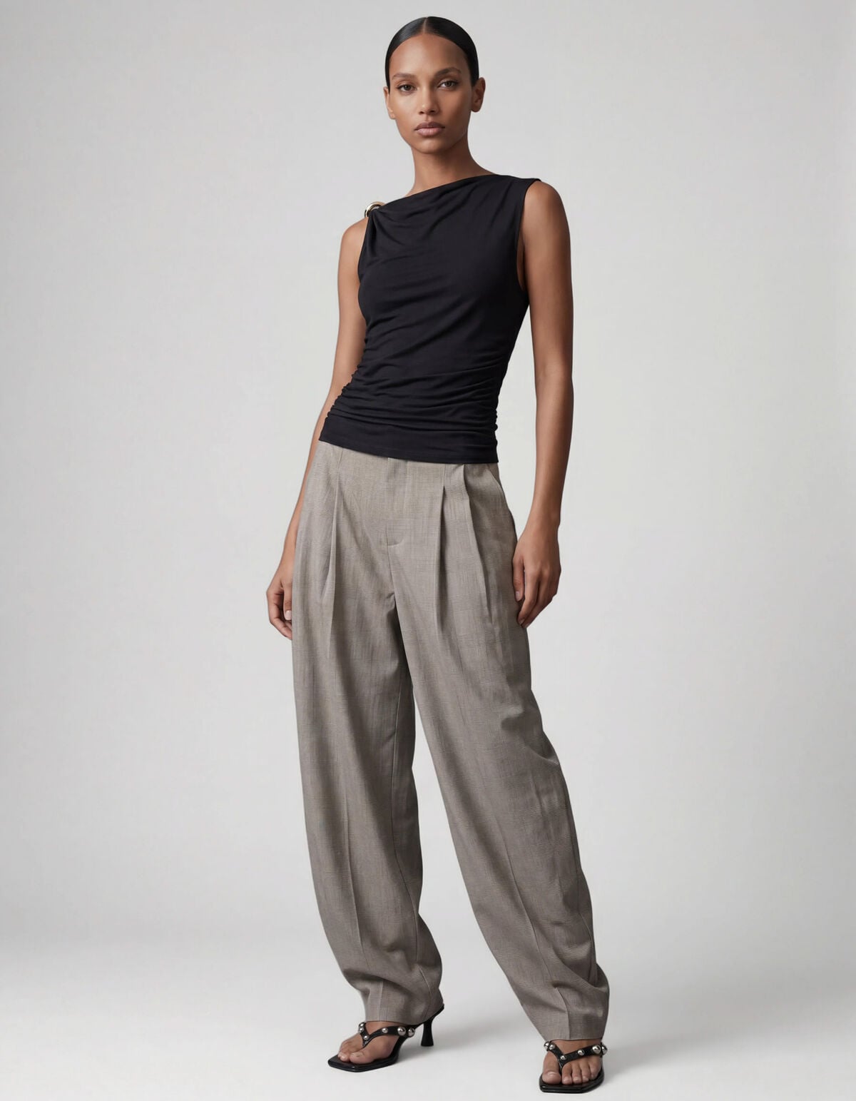 Sleeveless Hardware Top Zwart SHOEBY WOMEN