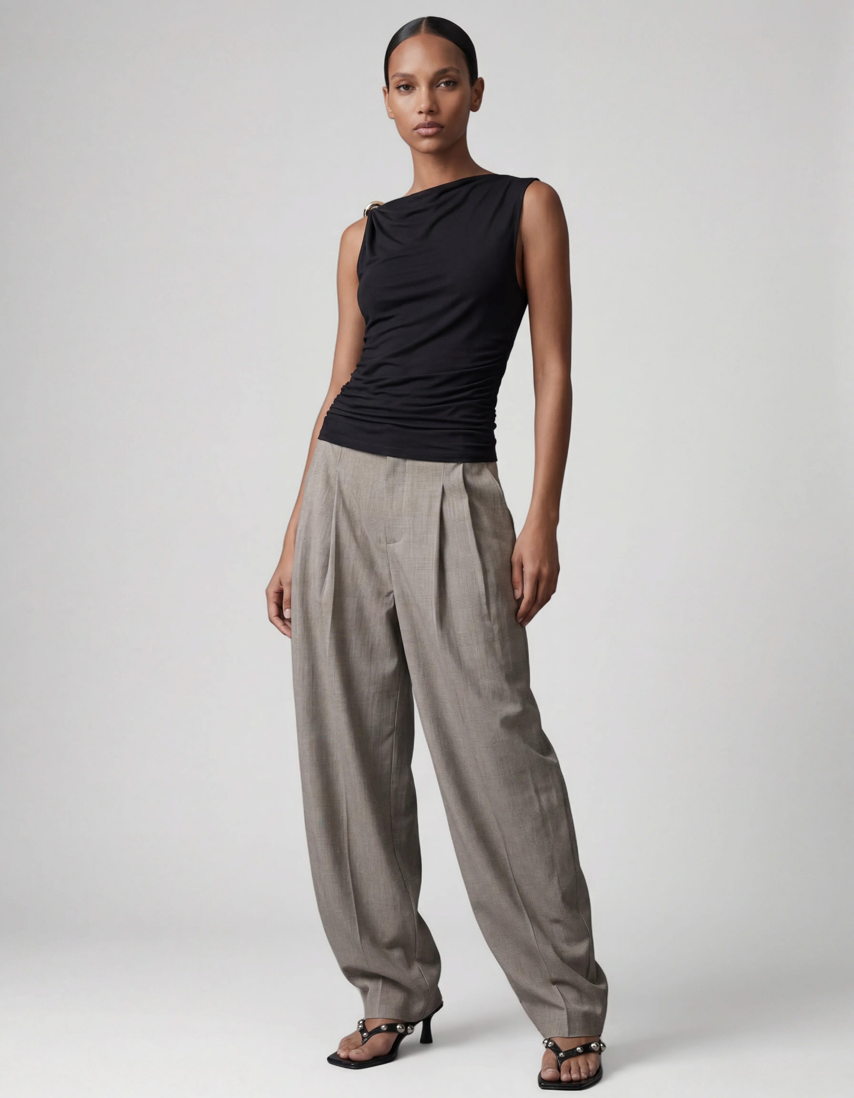 Sleeveless Hardware Top Zwart SHOEBY WOMEN