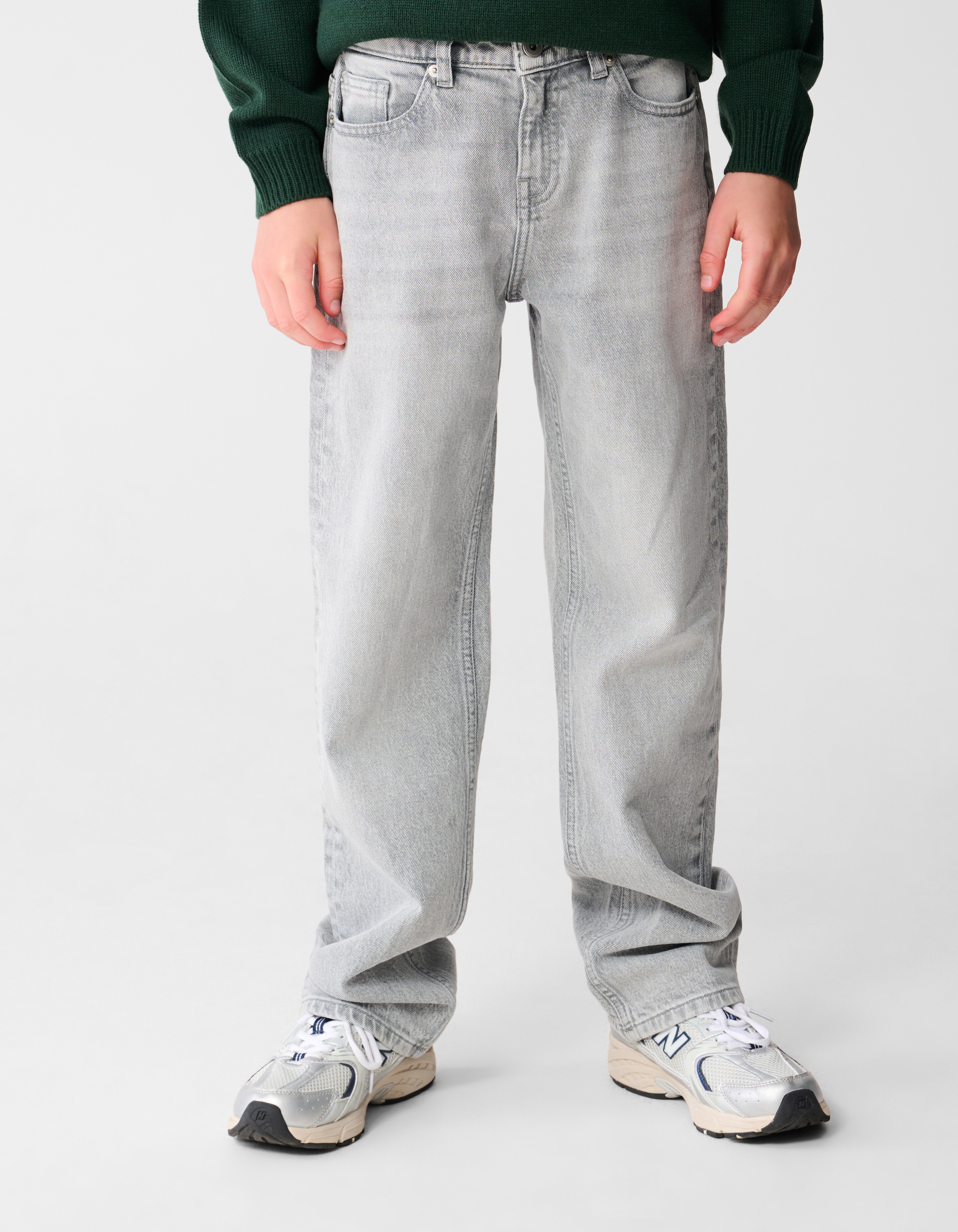 Baggy Fit Jeans Lichtgrijs SHOEBY BOYS