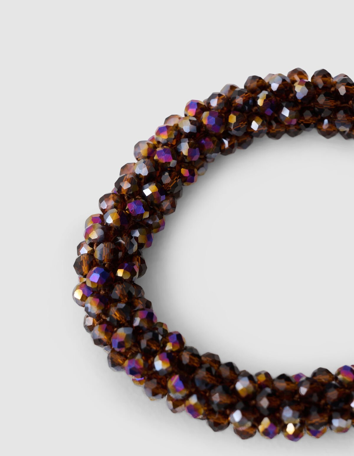 Beaded Haarelastiek Donkerbruin SHOEBY ACCESSOIRES