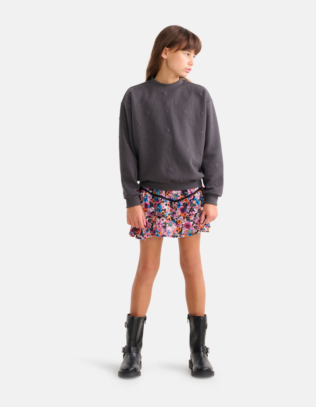 Sterren Sweater Donkergrijs SHOEBY GIRLS