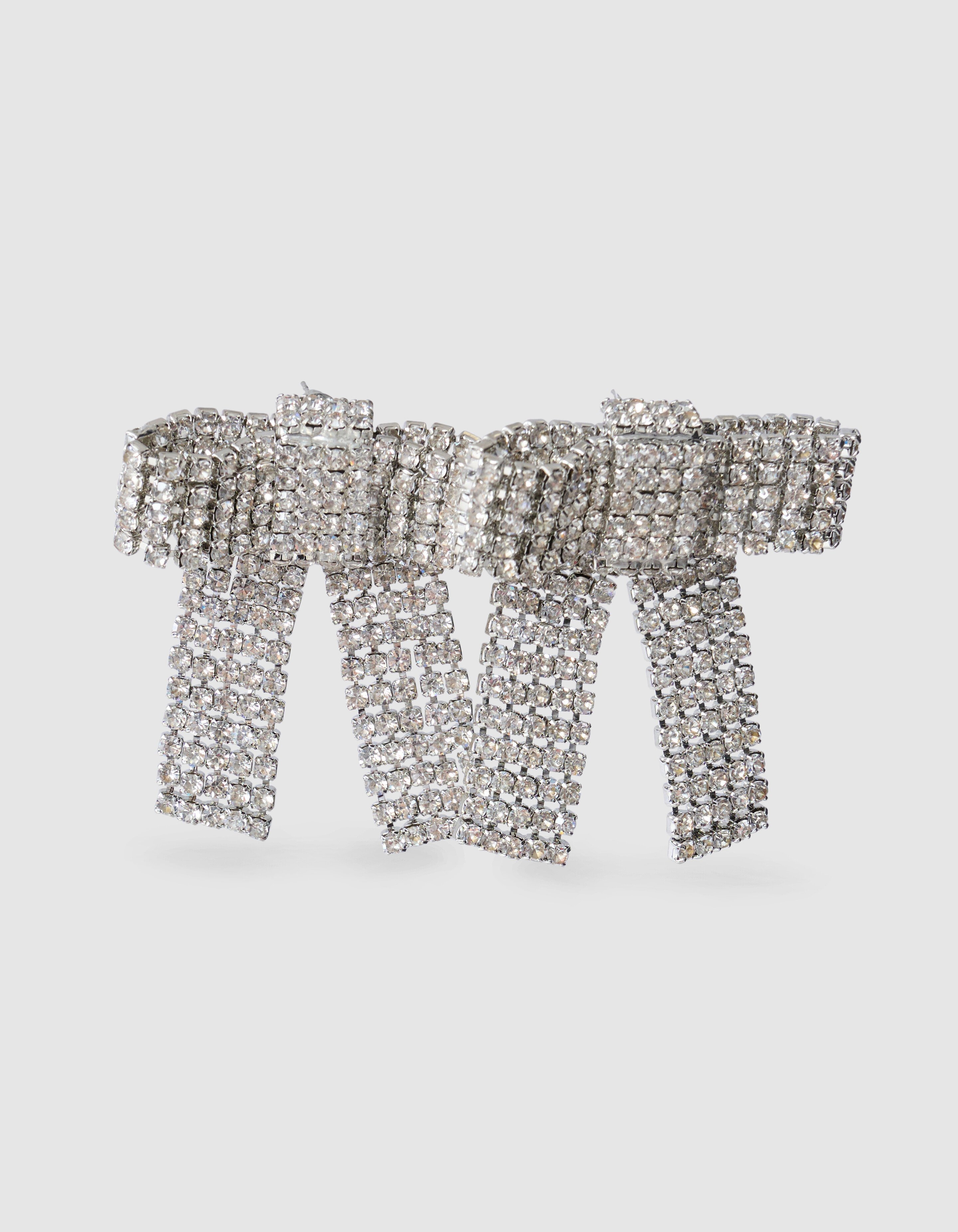 Strik Strass Oorbellen Zilver SHOEBY ACCESSOIRES