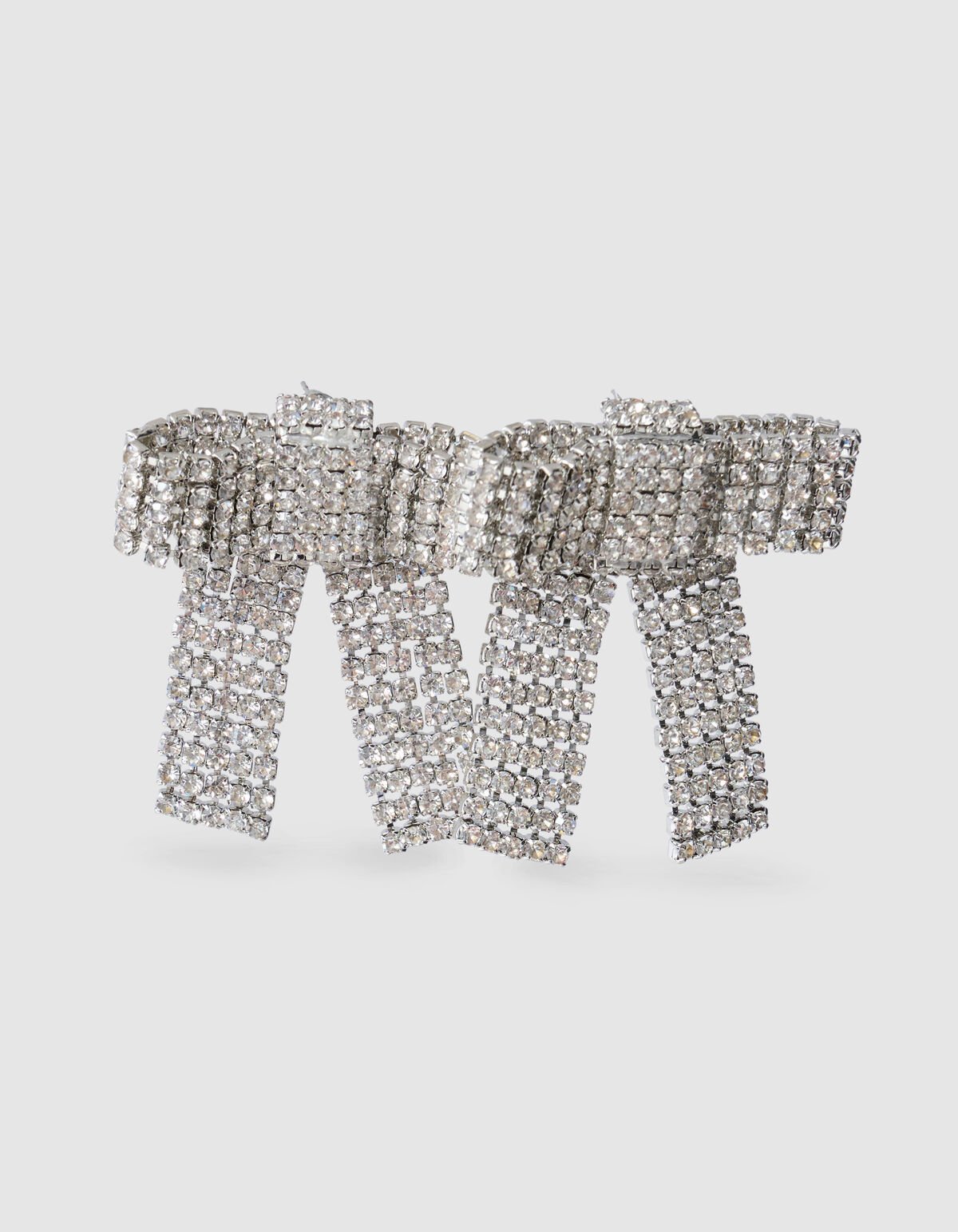 Strik Strass Oorbellen Zilver SHOEBY ACCESSOIRES