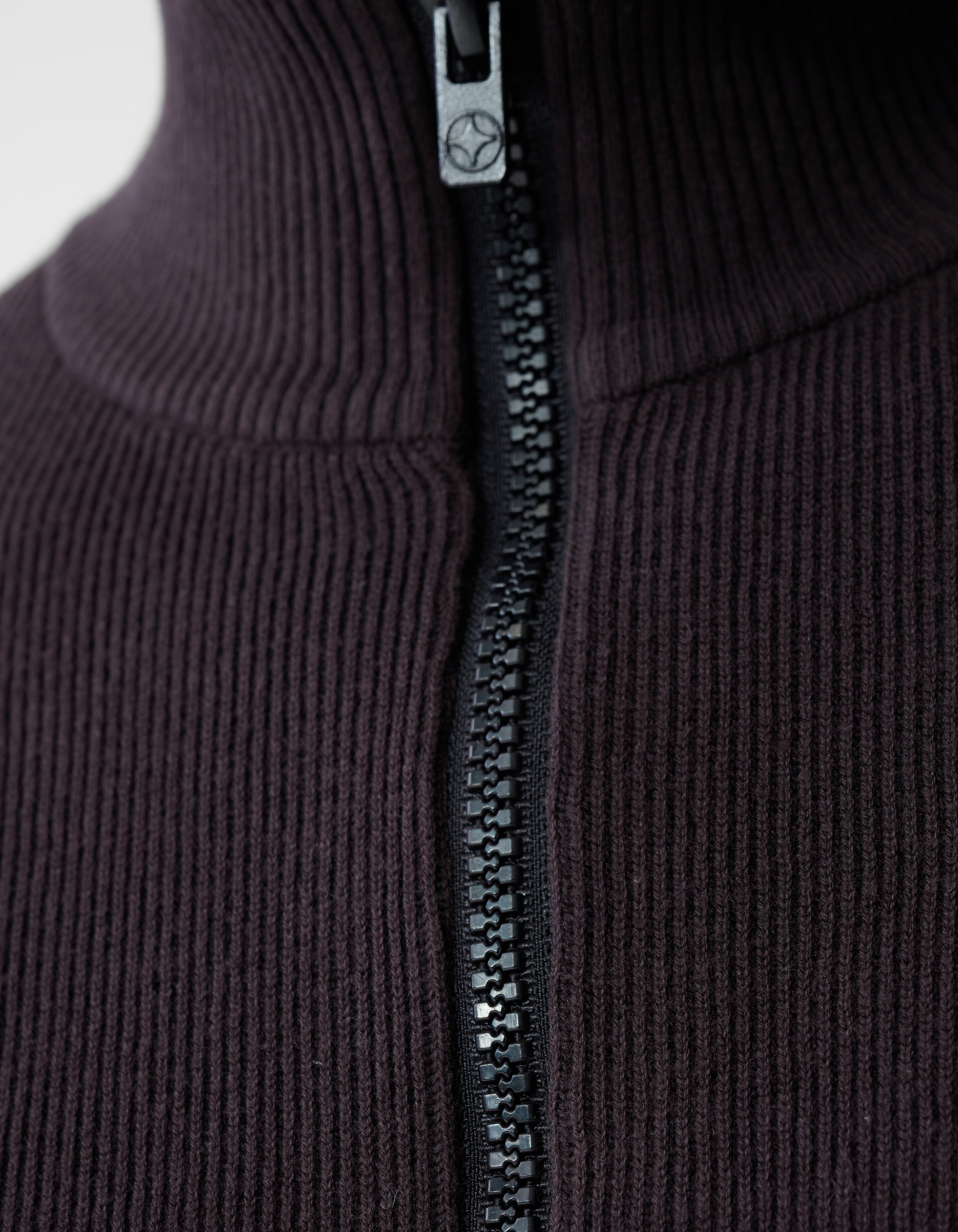 Half Zip Gebreide Trui Donkerbruin SHOEBY MEN
