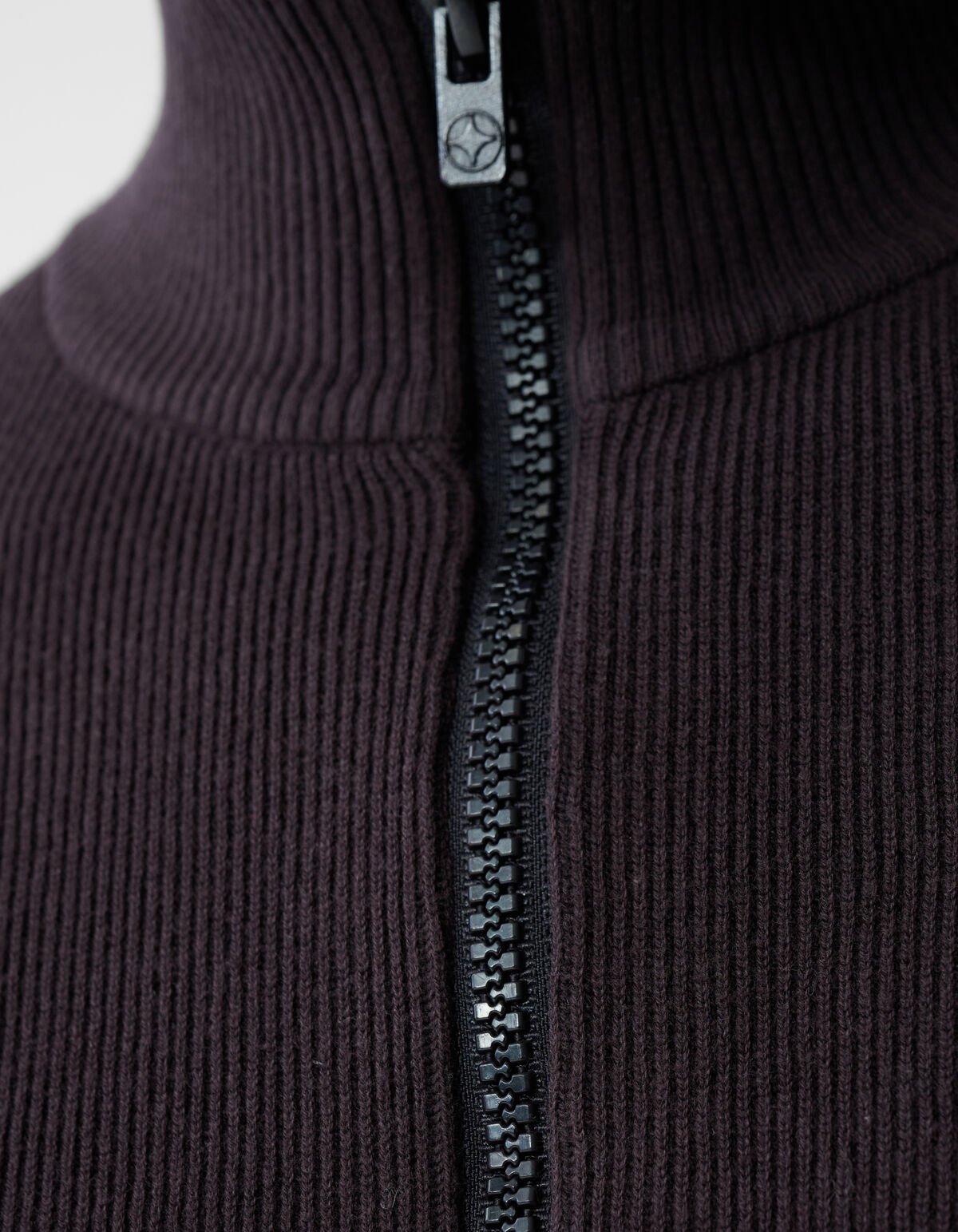 Half Zip Gebreide Trui Donkerbruin SHOEBY MEN
