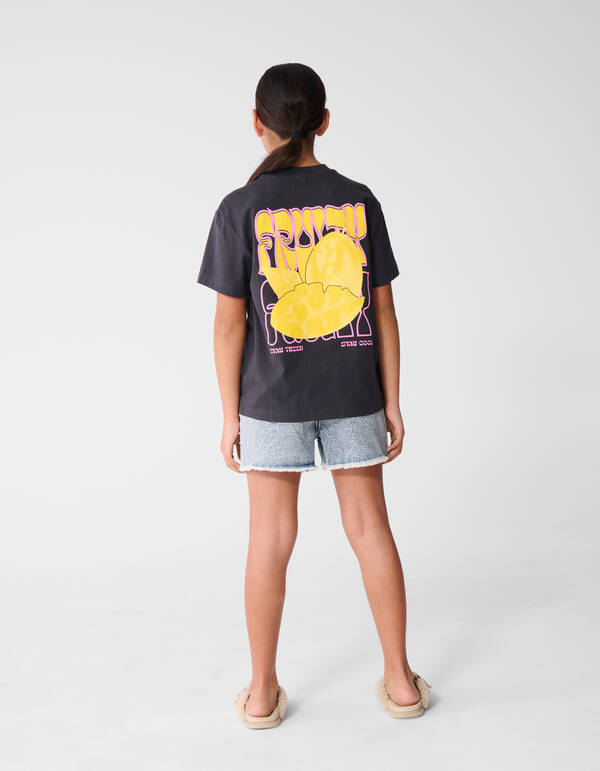 Fruity Artwork T-shirt Donkergrijs SHOEBY GIRLS