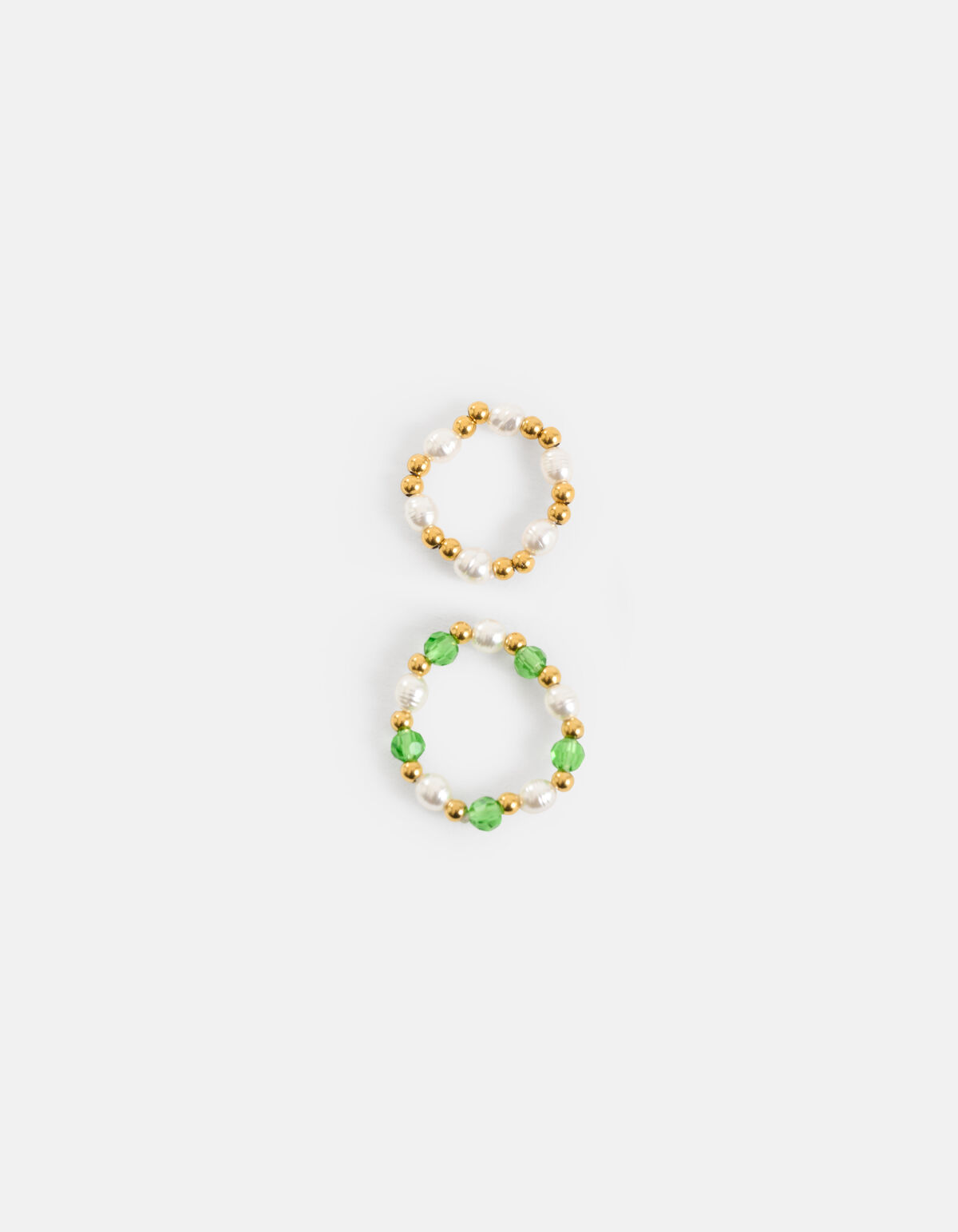 Beaded Parel Ring Set Groen SHOEBY ACCESSOIRES