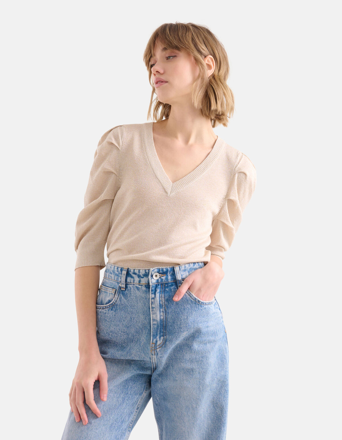 Glitter Trui Beige SHOEBY WOMEN