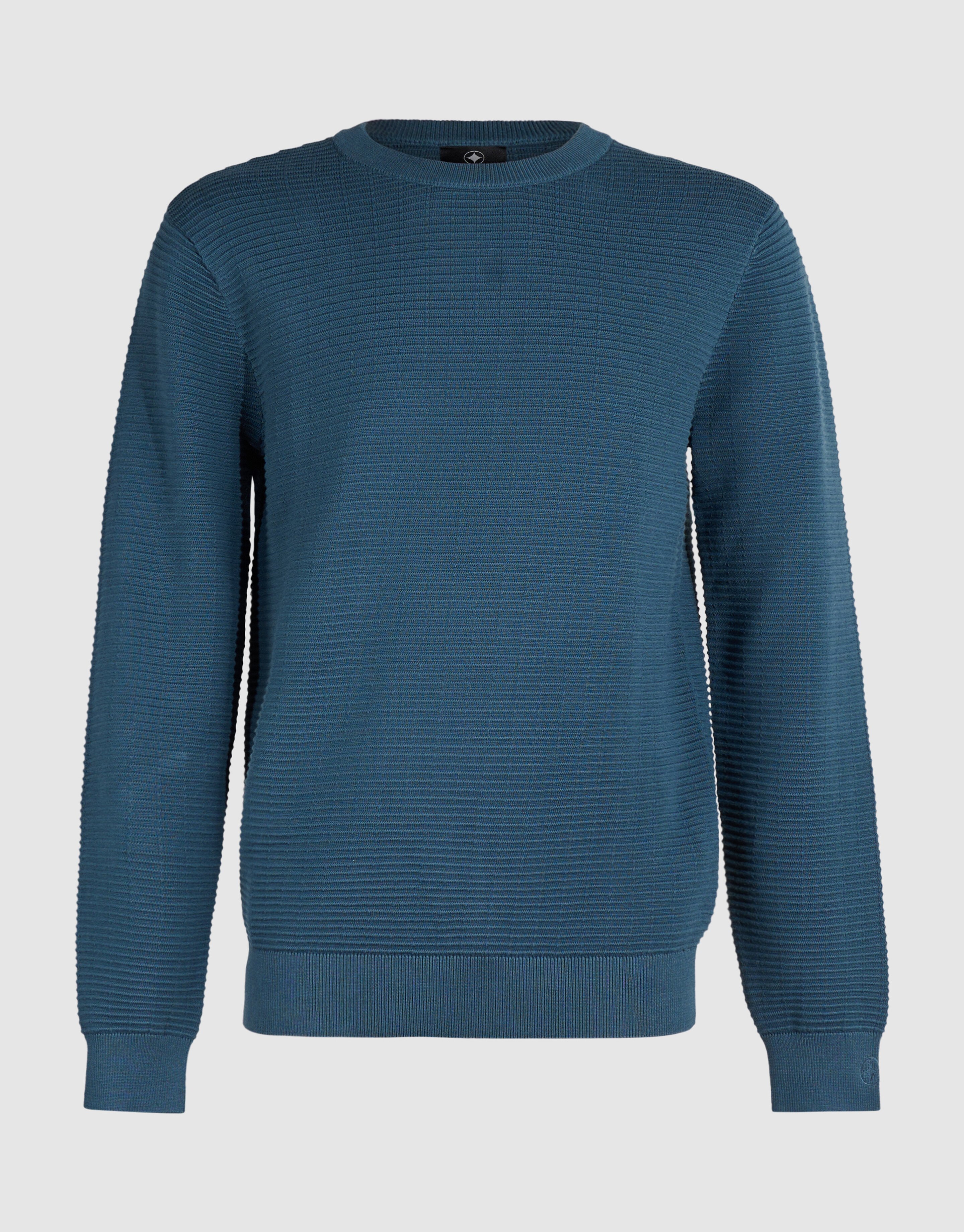 Rib Gebreide Trui Donkerblauw SHOEBY MEN