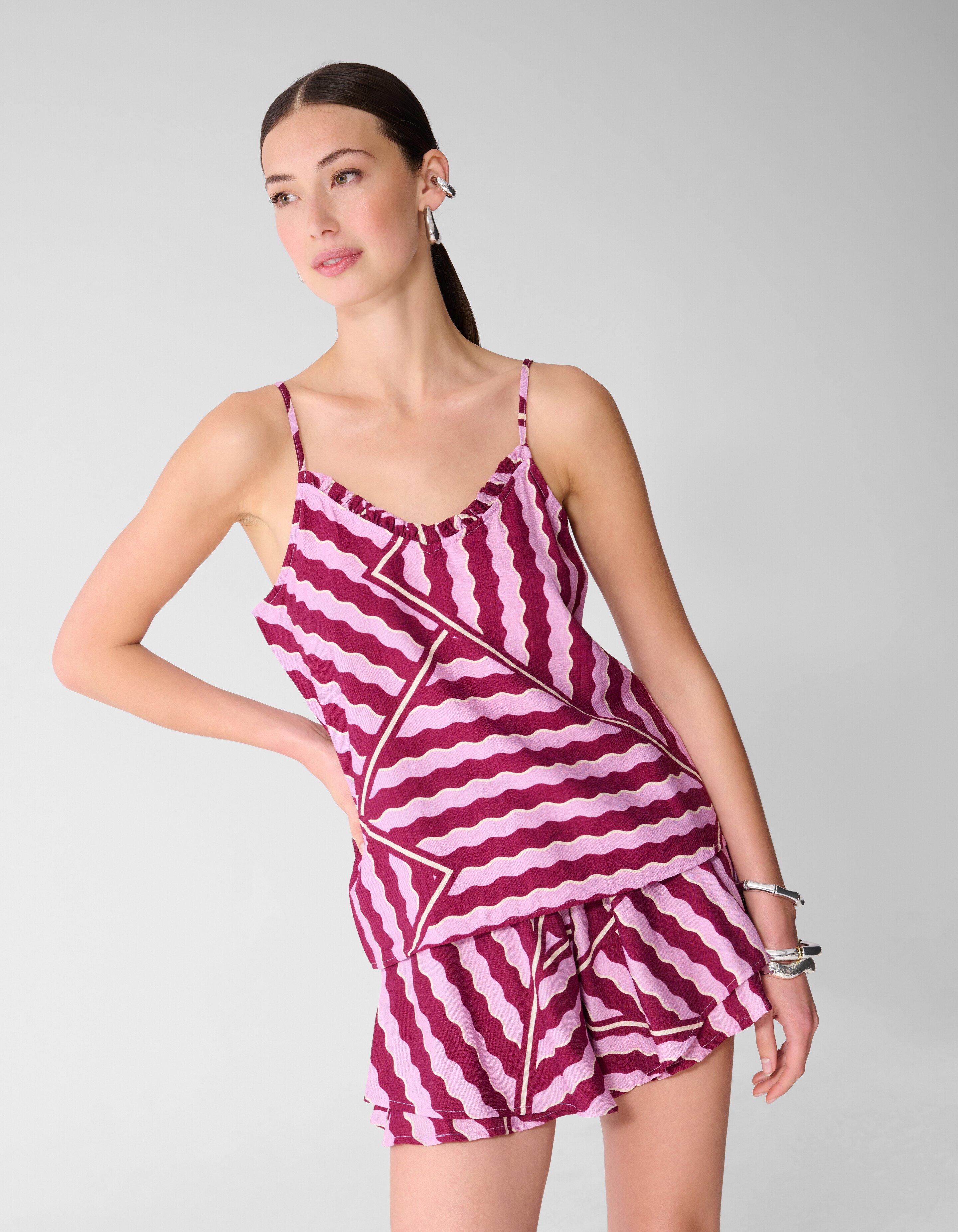 Wavy Printed Singlet Roze/Paars SHOEBY WOMEN