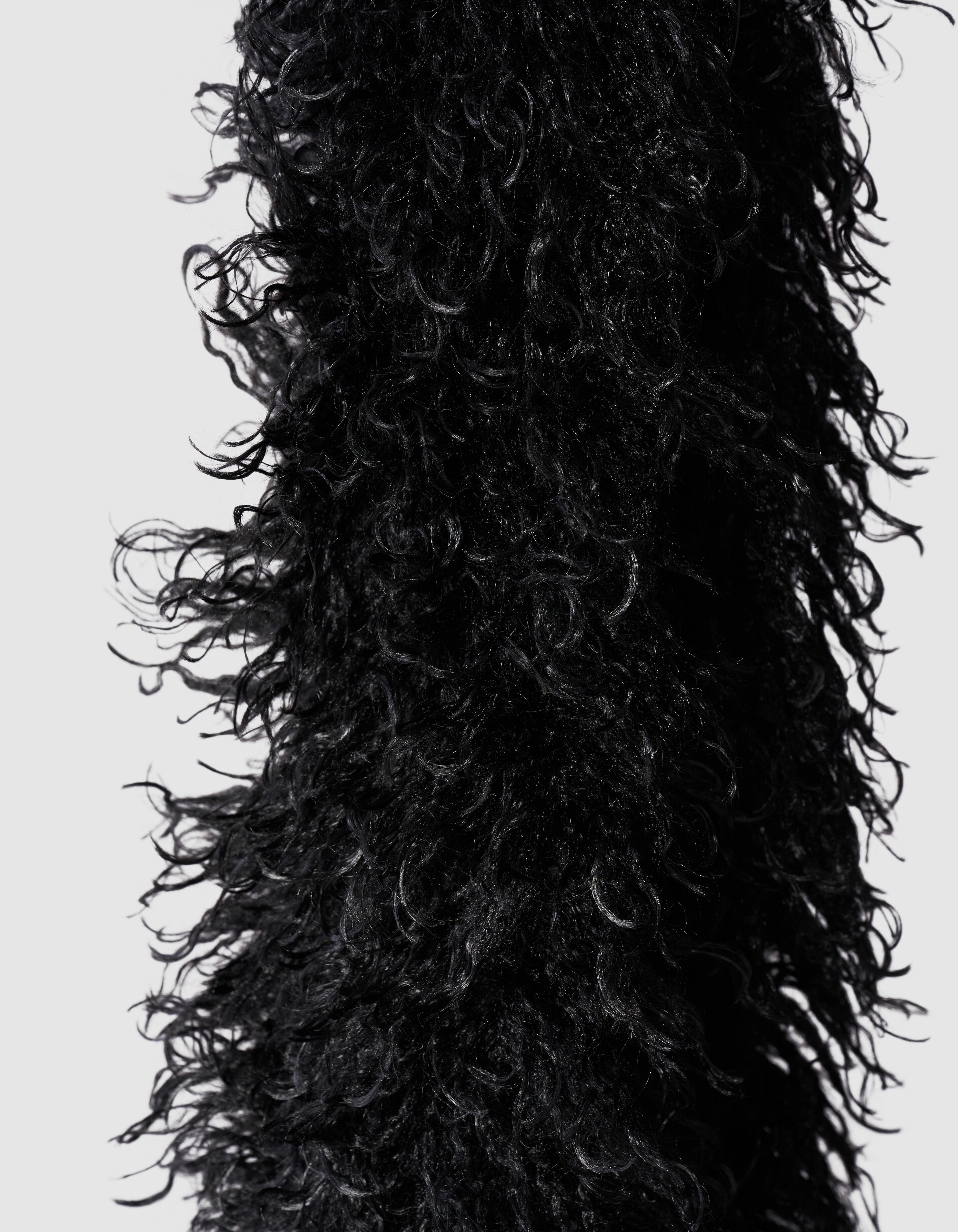 Hairy Faux Fur Sjaal Zwart SHOEBY ACCESSOIRES