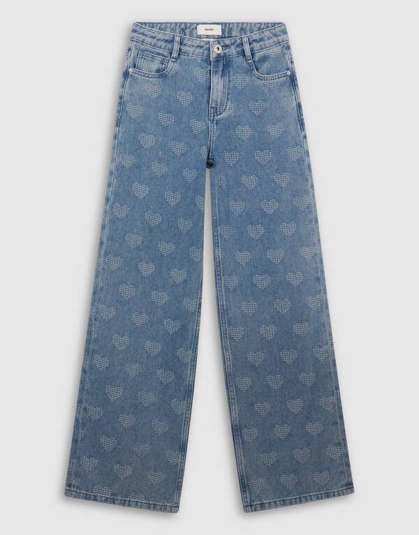 Heart Wide Leg Jeans Blauw SHOEBY GIRLS
