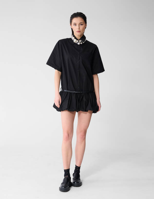 Oversized Balloon Mini Jurk Zwart SHOEBY WOMEN