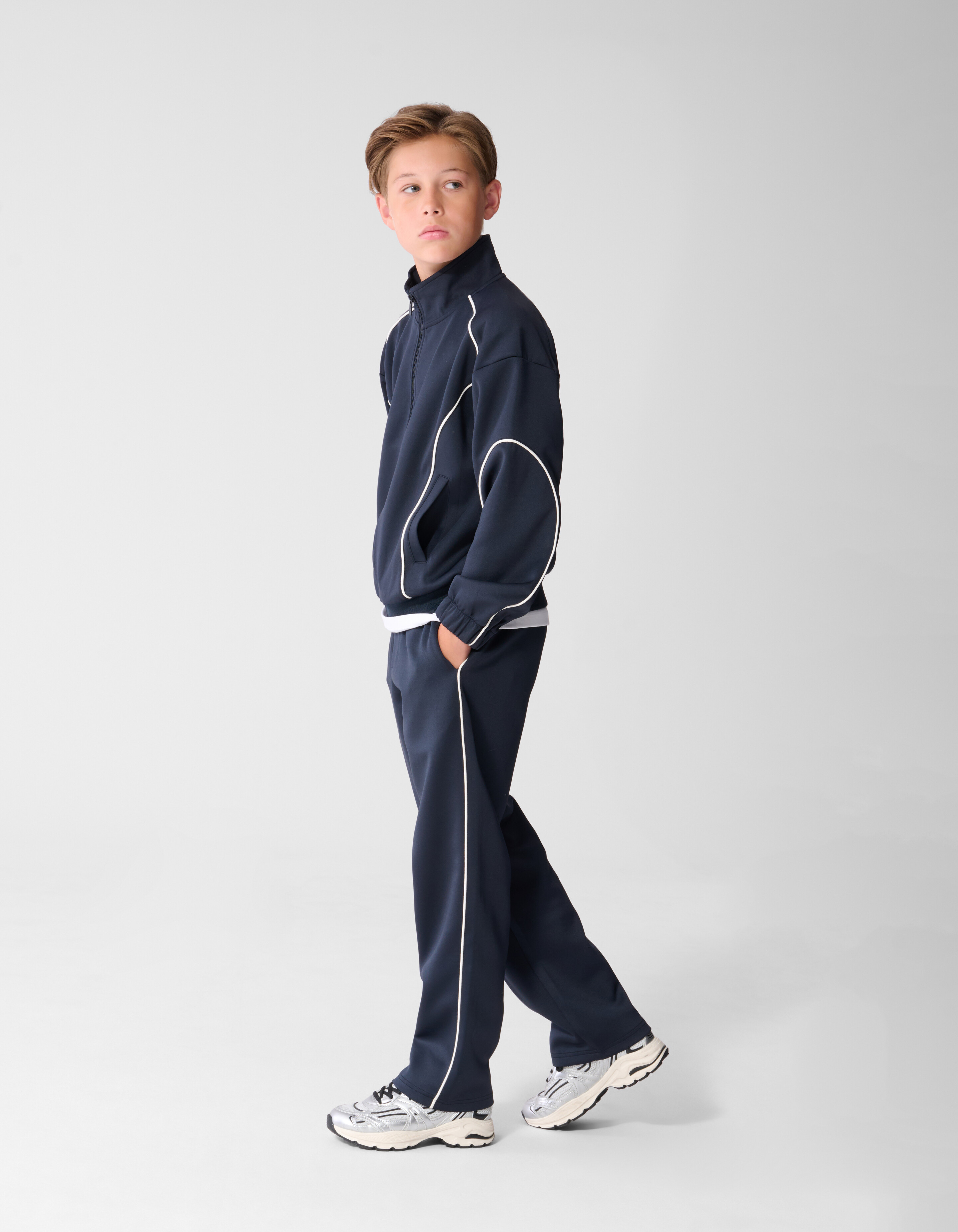 Sporty Piping Relaxed Fit Broek Donkerblauw SHOEBY BOYS