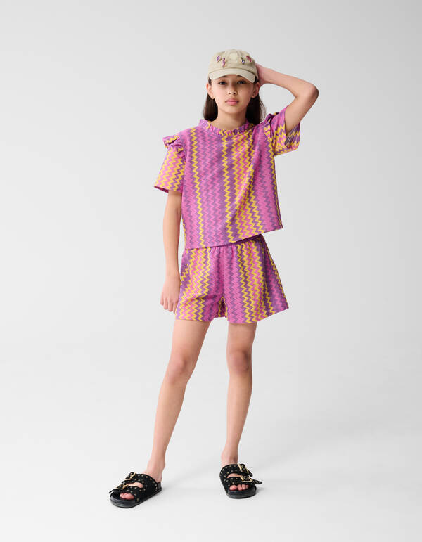 Zigzag Crochet Short Roze SHOEBY GIRLS