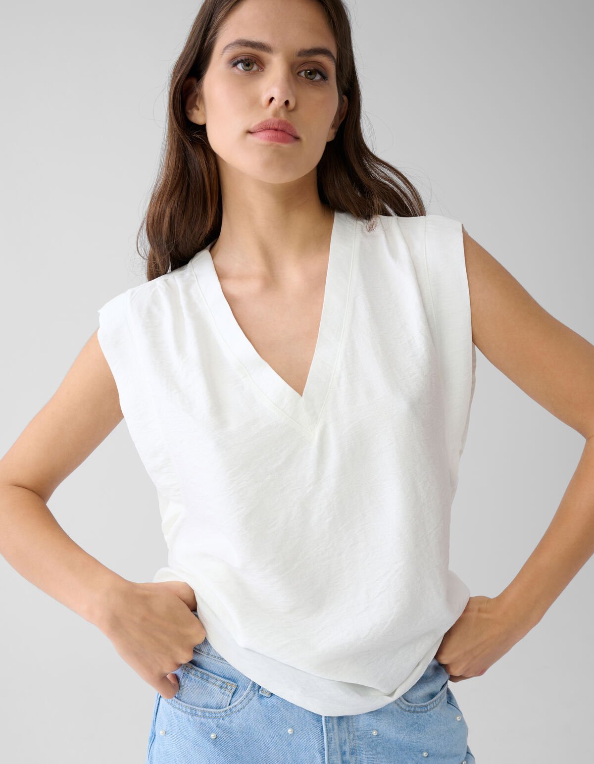 V-hals Top Wit SHOEBY WOMEN