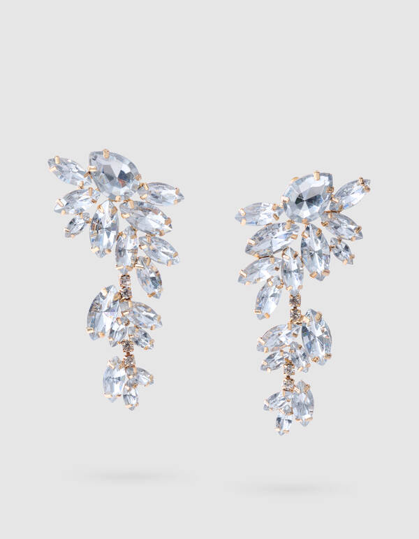 Big Strass Oorbellen Zilver SHOEBY ACCESSOIRES