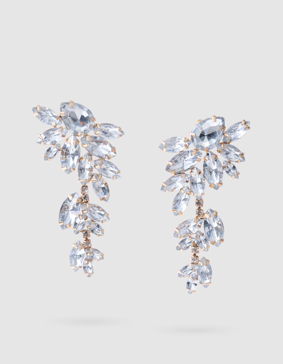 Big Strass Oorbellen Zilver SHOEBY ACCESSOIRES