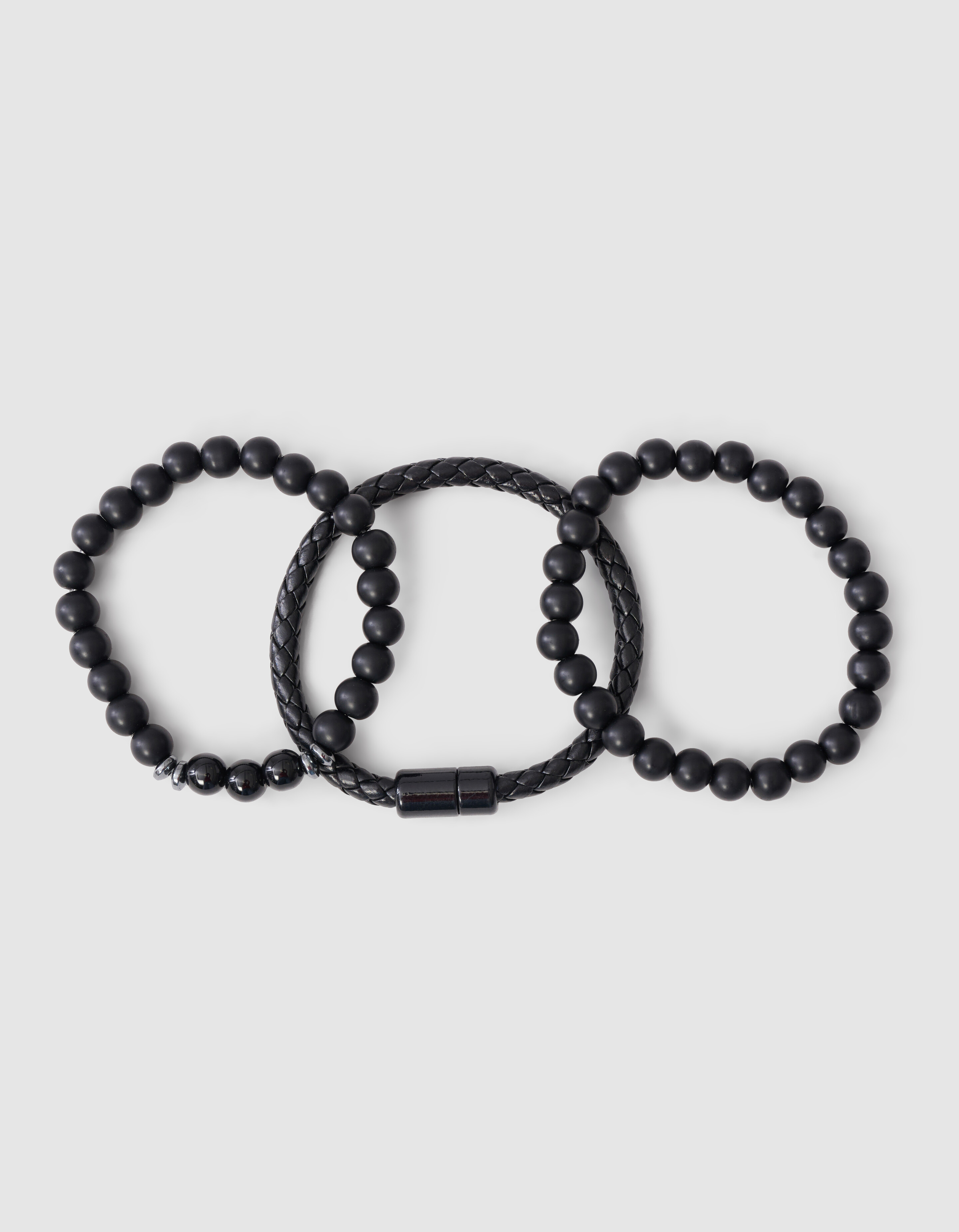 Beaded Armband Set Zwart SHOEBY MEN