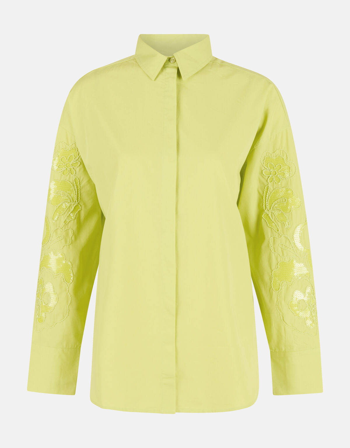 Pailletten Poplin Blouse Limoengroen SHOEBY WOMEN