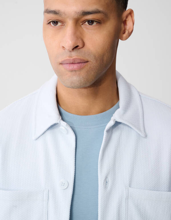 Structuur Overshirt Lichtblauw SHOEBY MEN