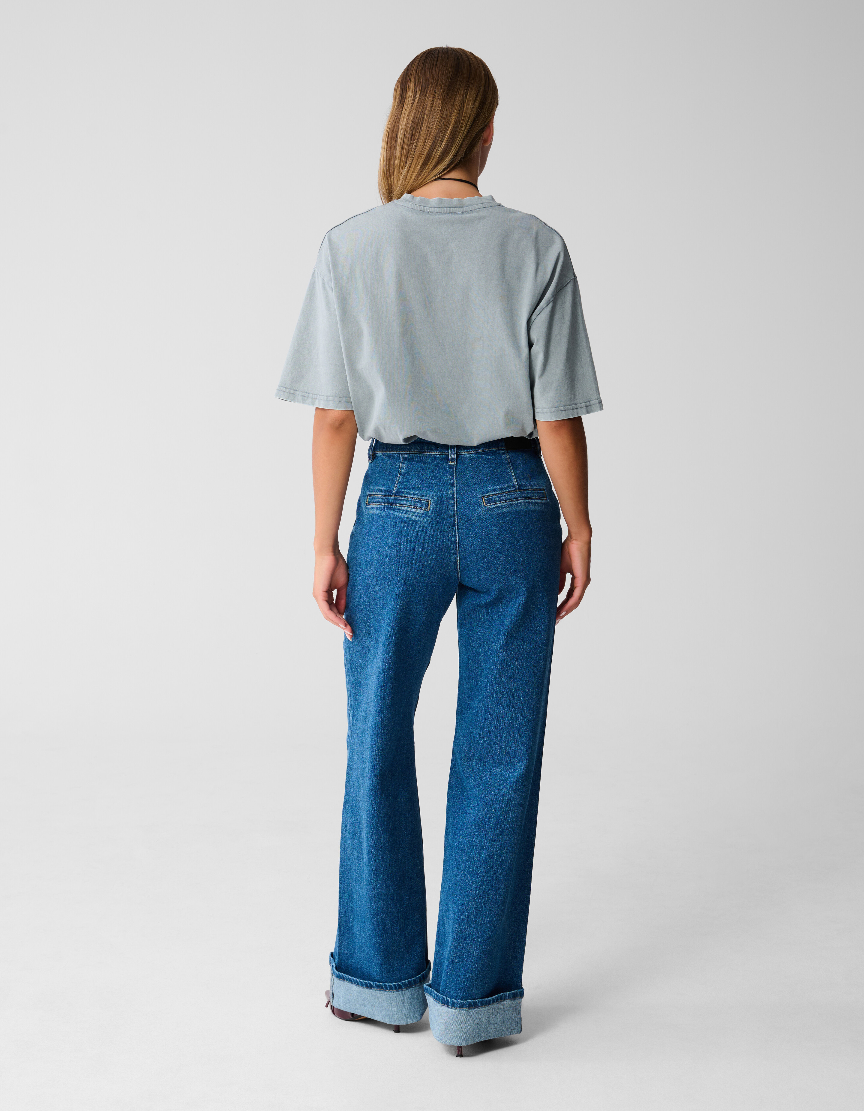 Classic Wide Leg Jeans Donkerblauw SHOEBY WOMEN