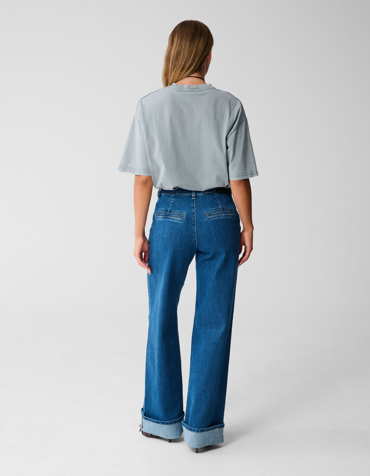 Classic Wide Leg Jeans Donkerblauw SHOEBY WOMEN
