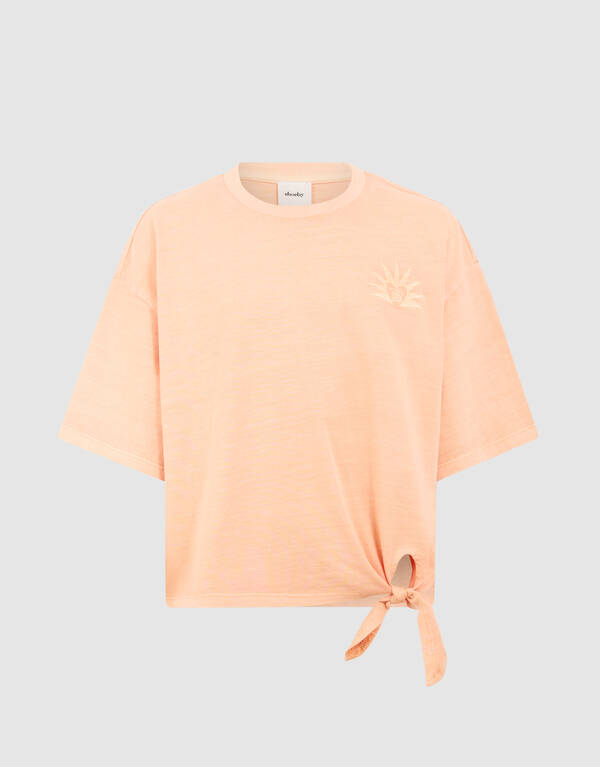 Strik Embroidery T-shirt Lichtoranje SHOEBY GIRLS