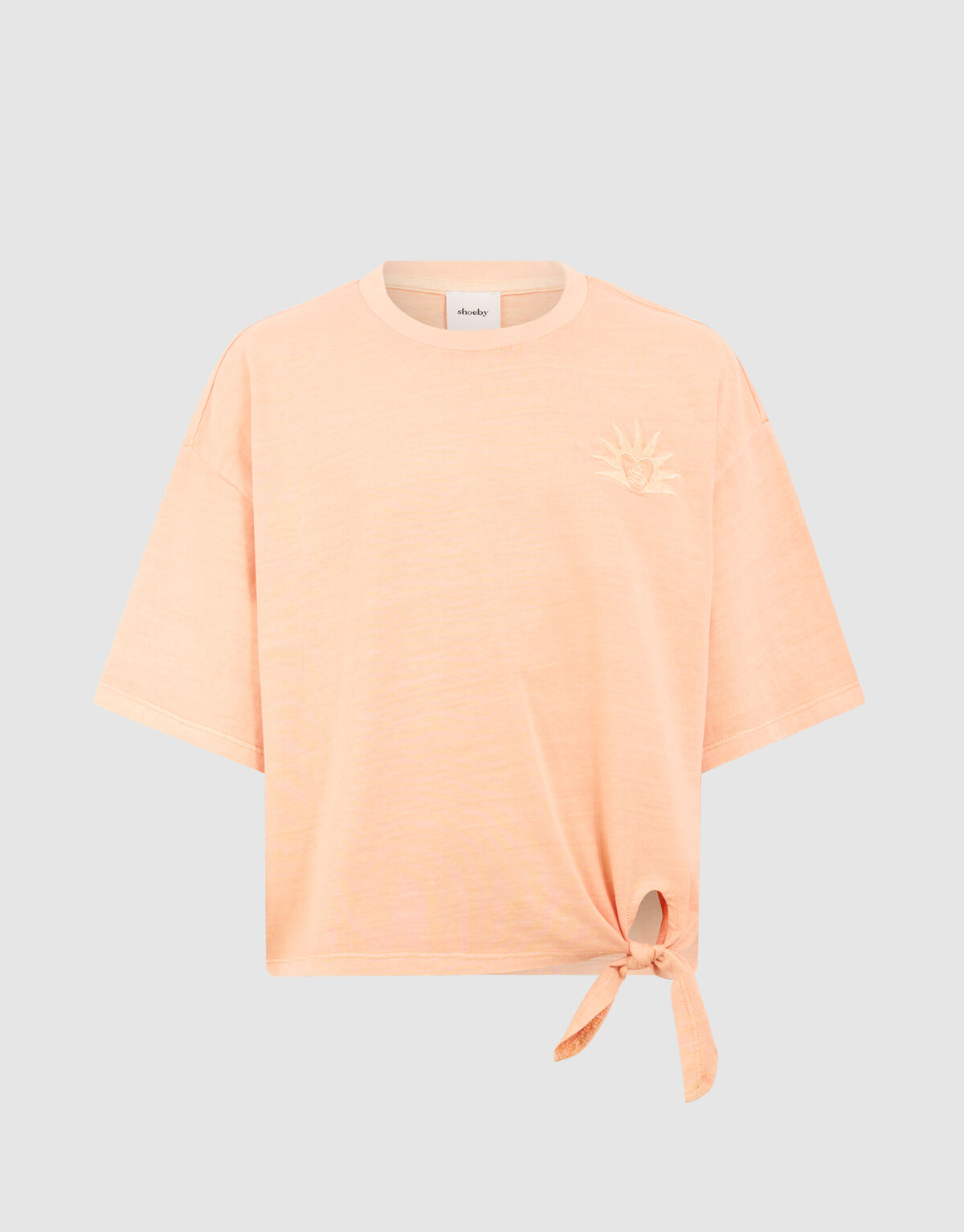 Strik Embroidery T-shirt Lichtoranje SHOEBY GIRLS