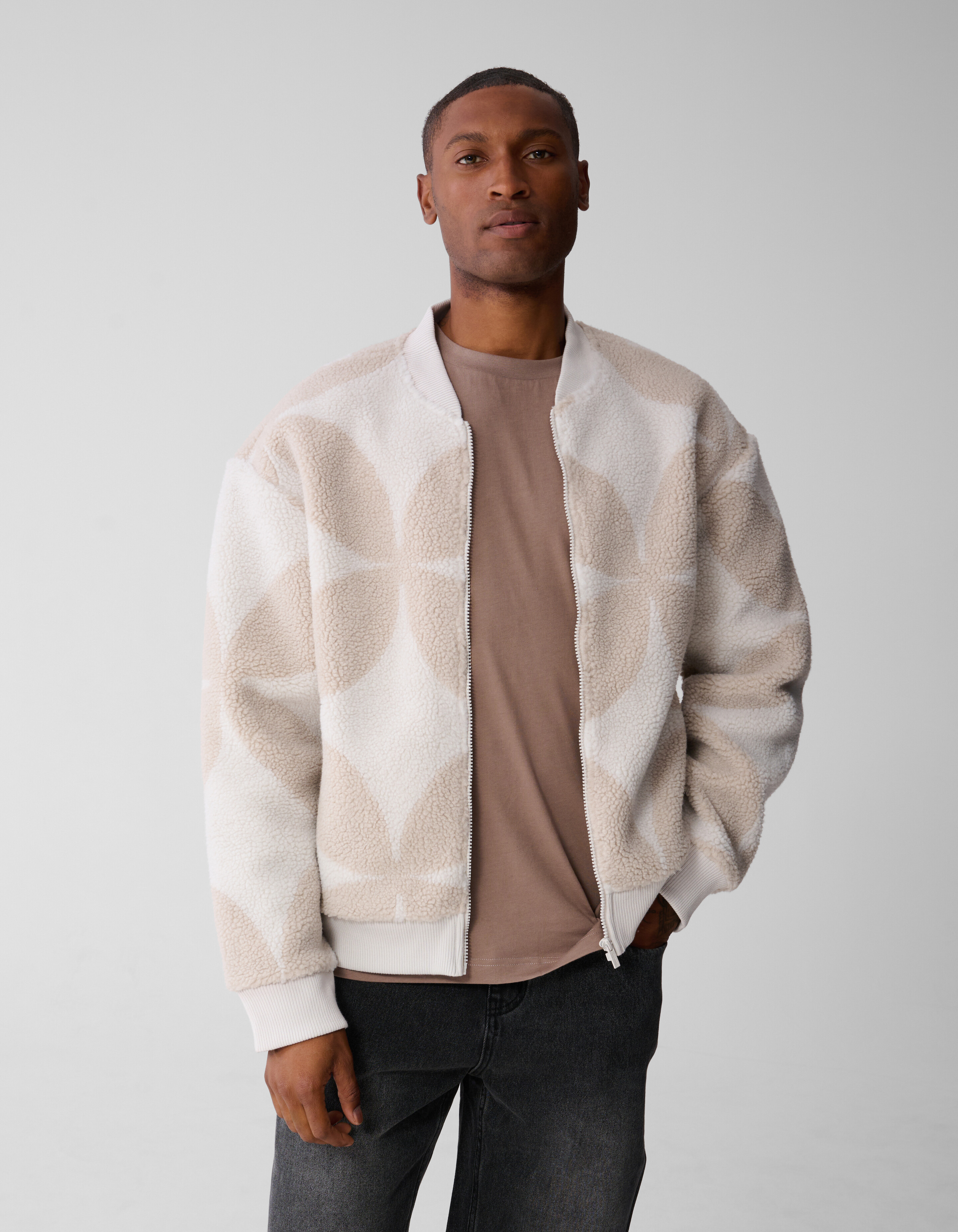 Teddy Logo Bomber Jas Gebroken Wit SHOEBY MEN