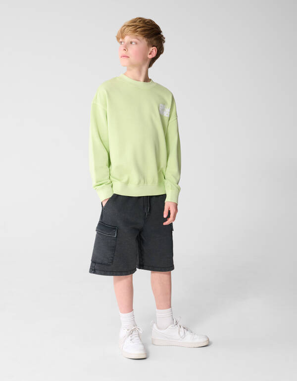 Loose Fit Cargo Short Donkergrijs SHOEBY BOYS