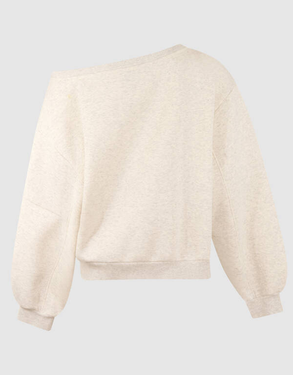 Oversized Off Shoulder Sweater Lichtgrijs SHOEBY WOMEN