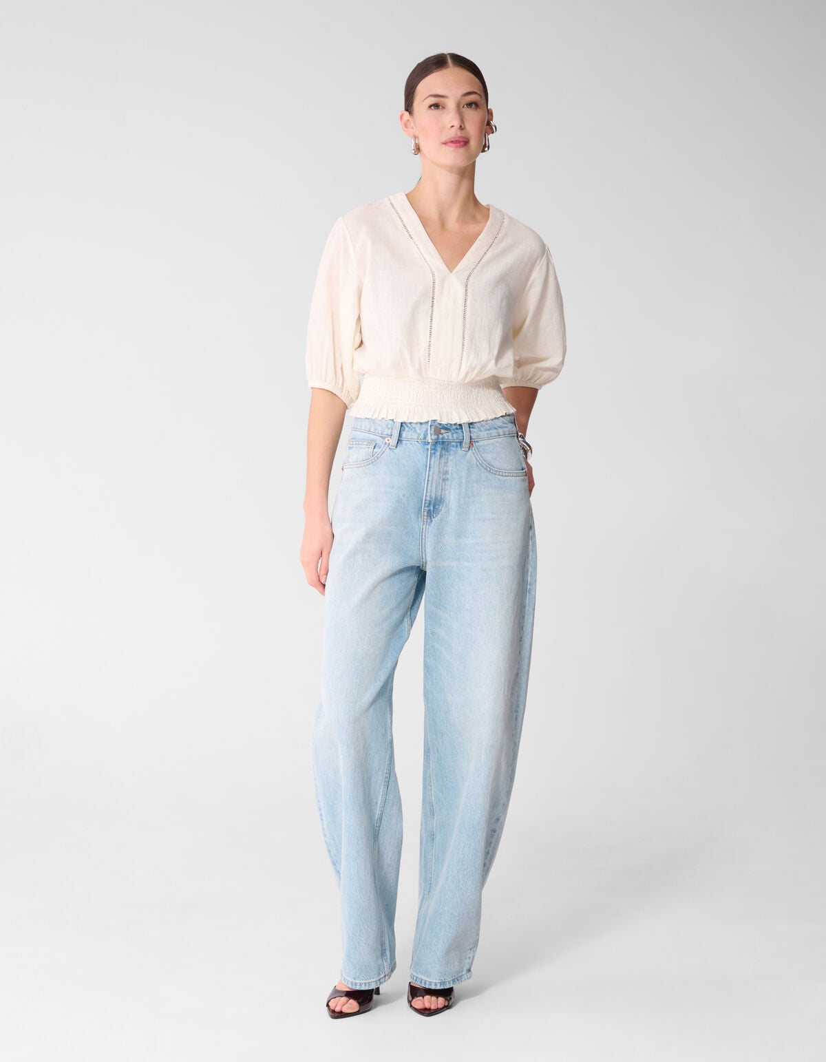 Tape Cropped Top Gebroken Wit SHOEBY WOMEN