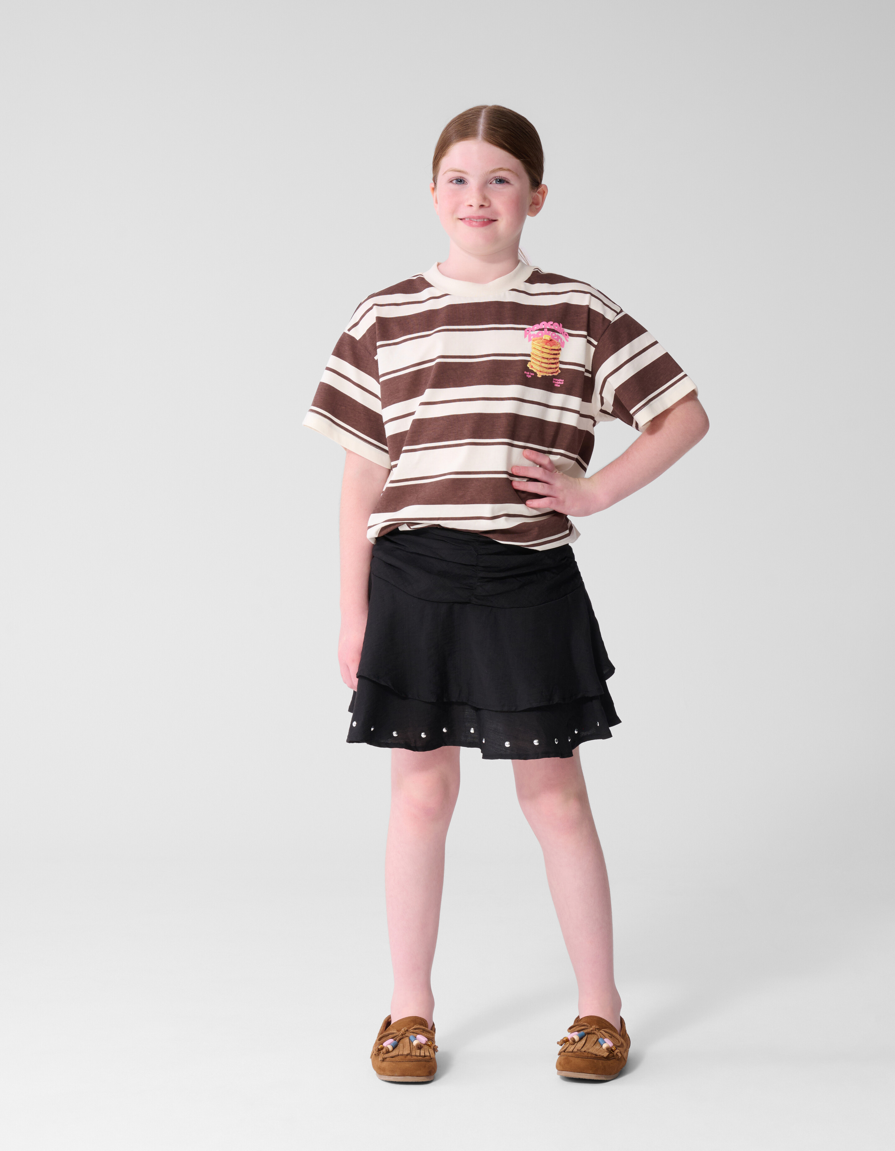 Ruffle Stud Rok Zwart SHOEBY GIRLS