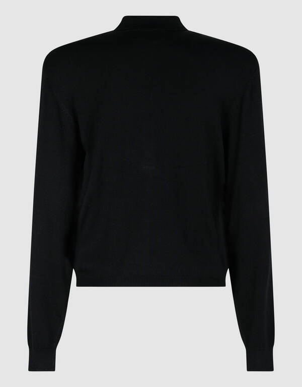 Gebreide Longsleeve Polo Zwart SHOEBY WOMEN