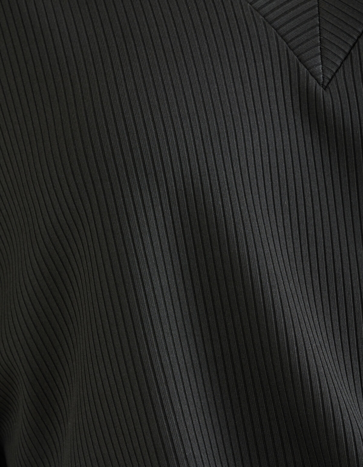 Rib V-hals Top Zwart SHOEBY WOMEN