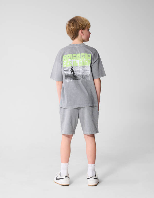 Surf Wave Artwork Short Grijs SHOEBY BOYS