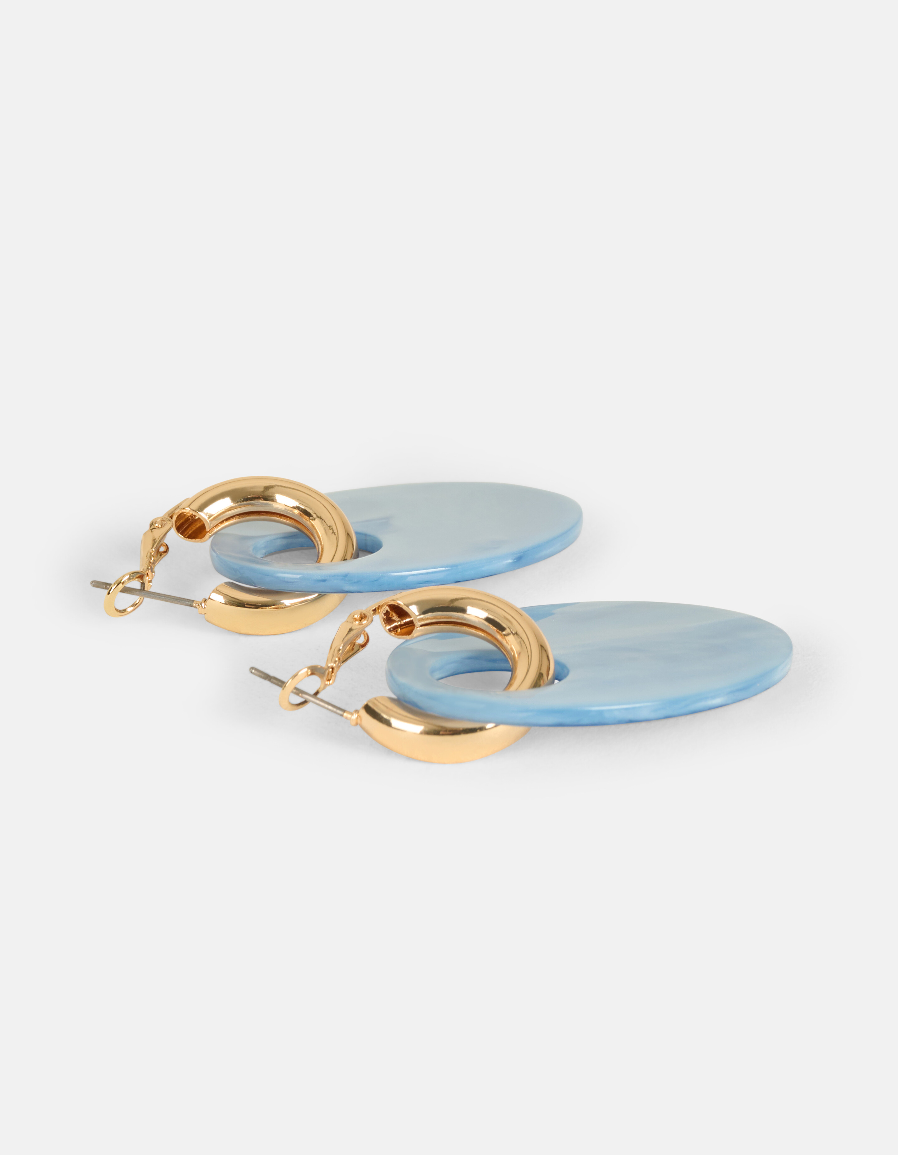 Ovale Oorbellen Lichtblauw SHOEBY ACCESSOIRES