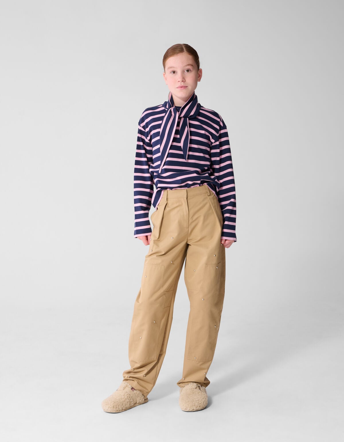 Studded Baggy Fit Broek Zand SHOEBY GIRLS