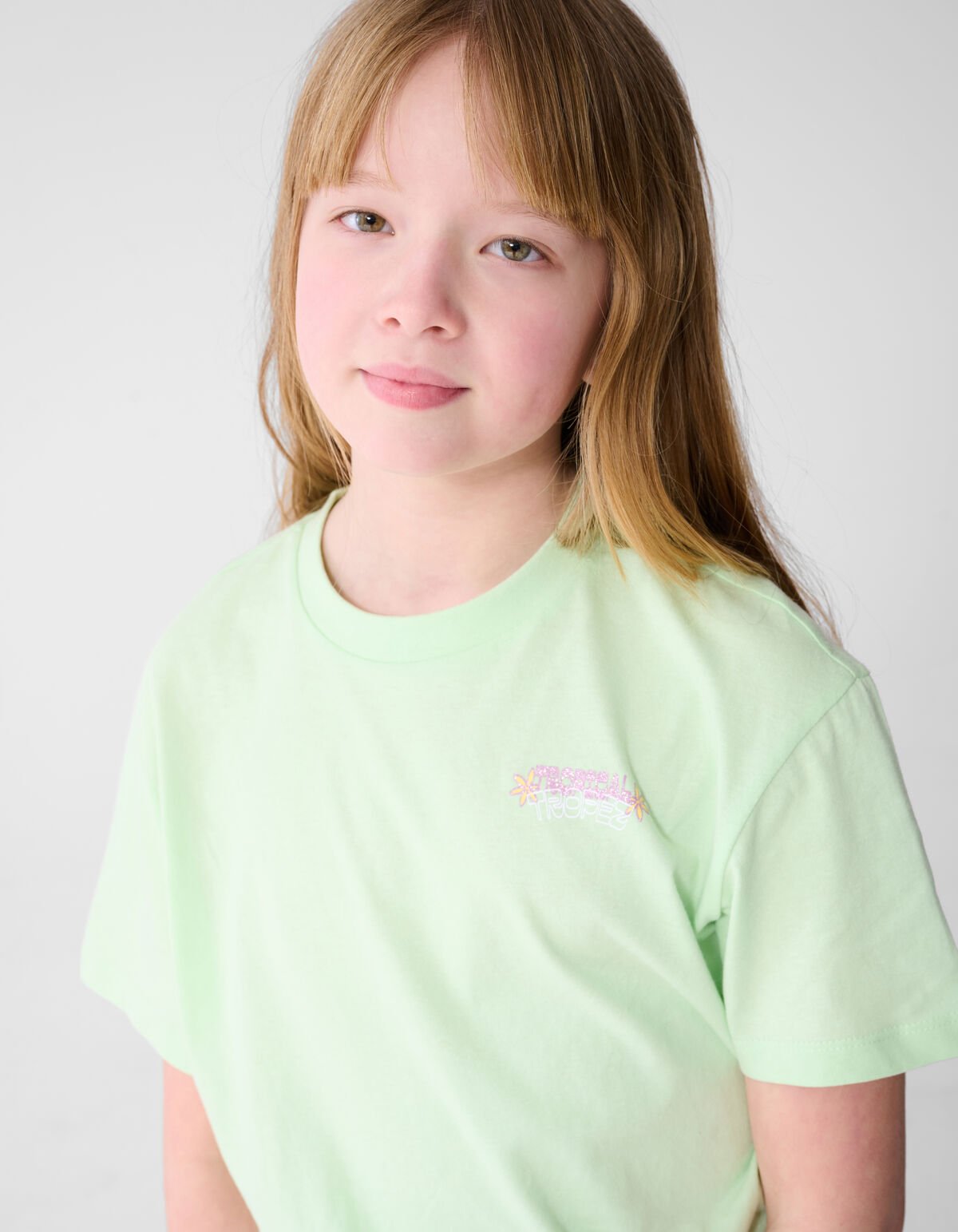 Tropical Artwork T-shirt Lichtgroen SHOEBY GIRLS