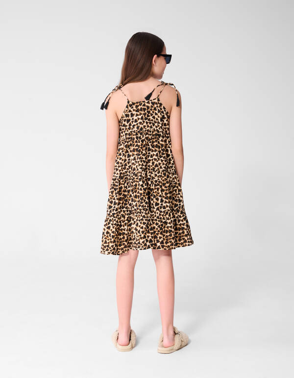 Layer Leopard Print Jurk Bruin SHOEBY GIRLS