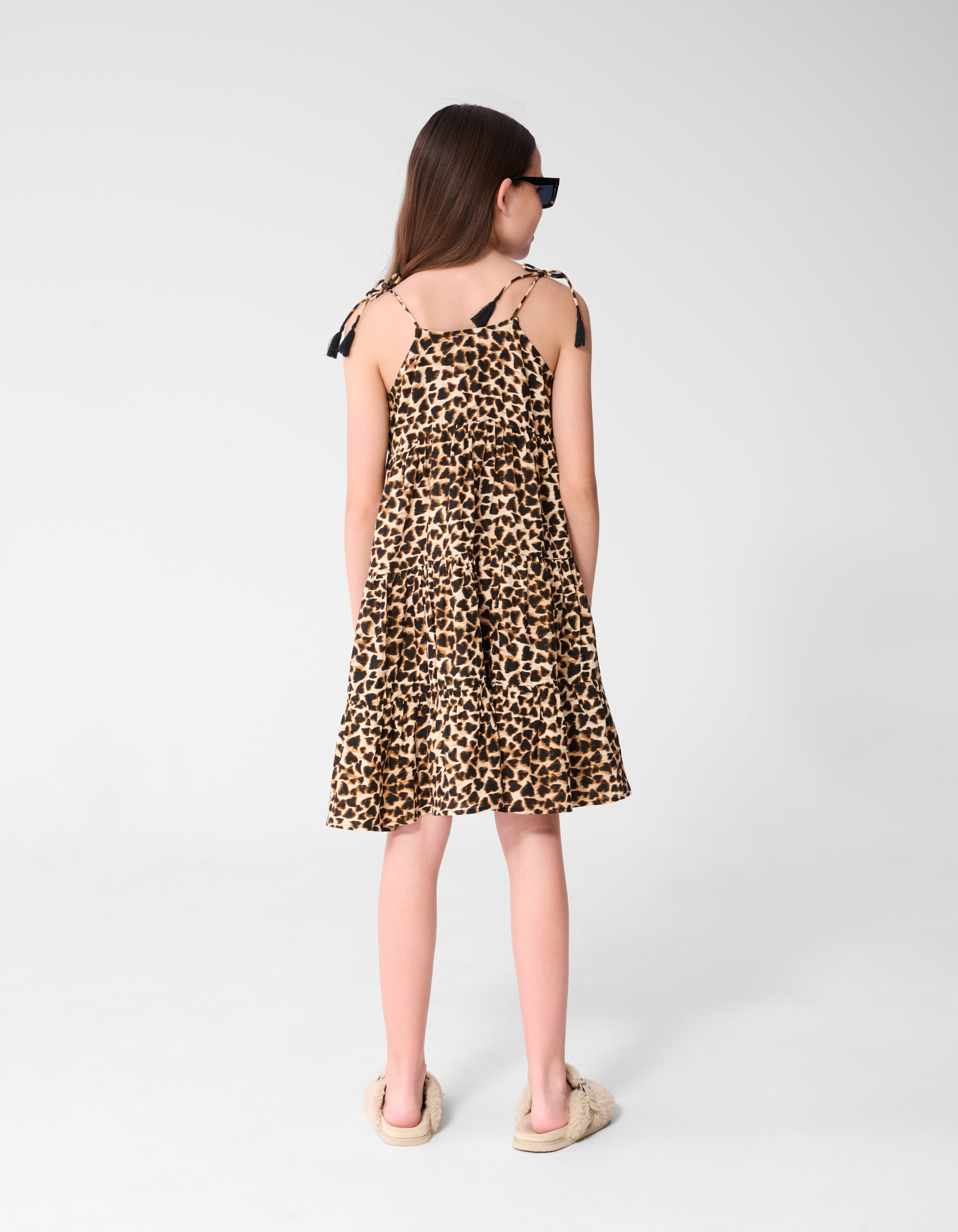 Layer Leopard Print Jurk Bruin SHOEBY GIRLS