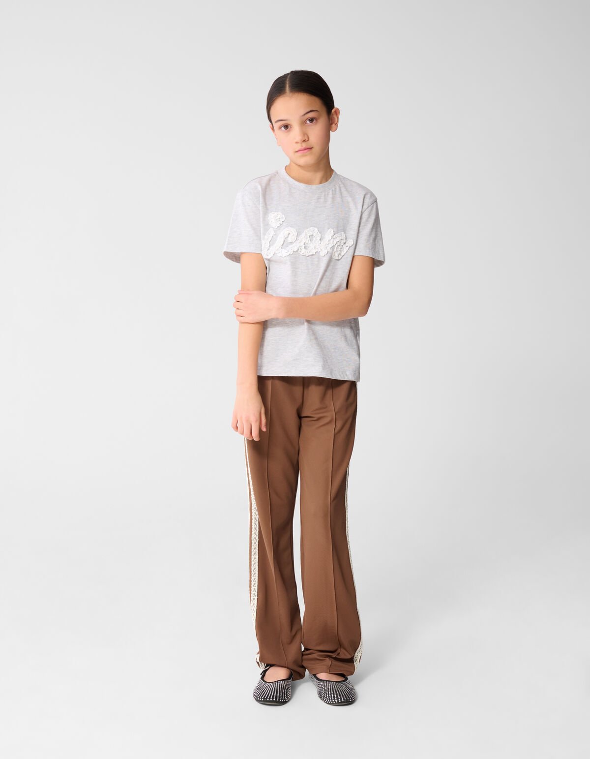 Icon Ruffle T-shirt Lichtgrijs SHOEBY GIRLS