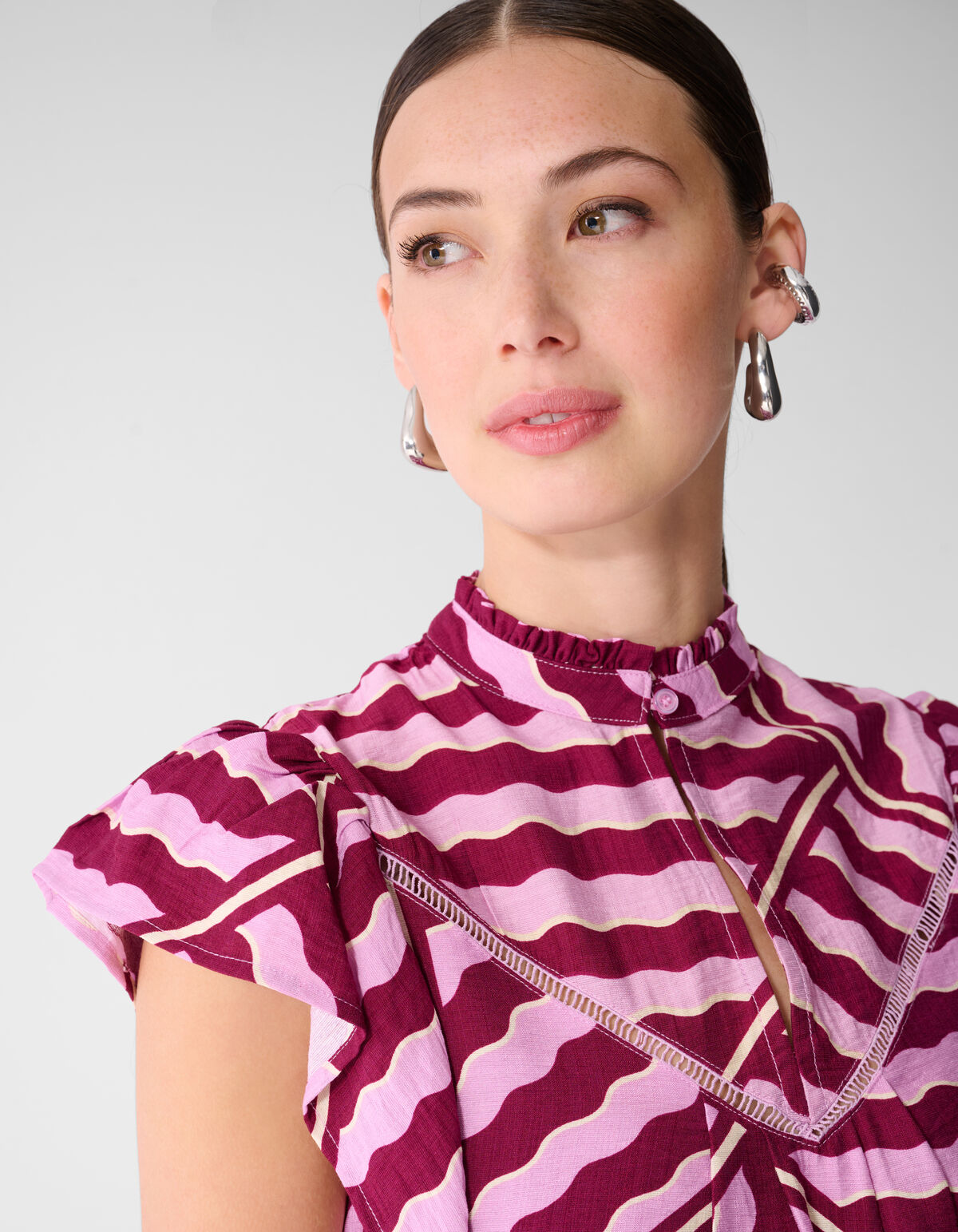 Wavy Printed Top Roze/Paars SHOEBY WOMEN