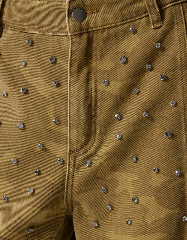 Camo Strass Jeans Khaki SHOEBY WOMEN