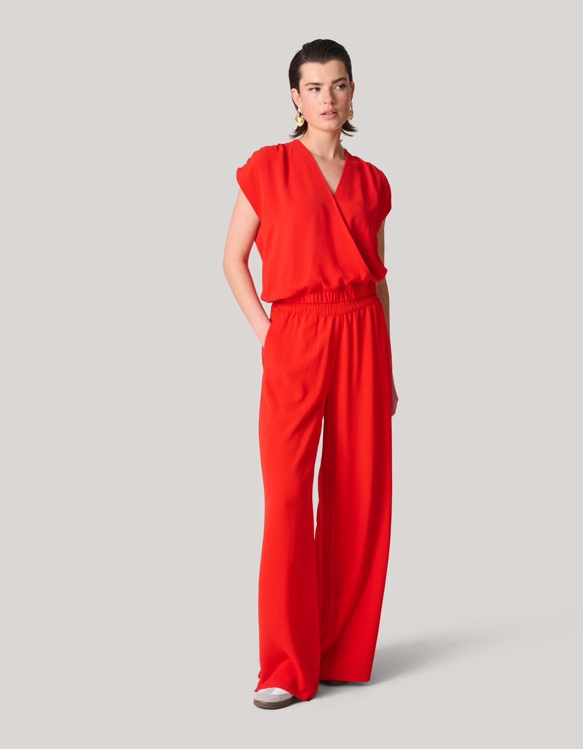 Wide Leg Broek Rood SHOEBY WOMEN