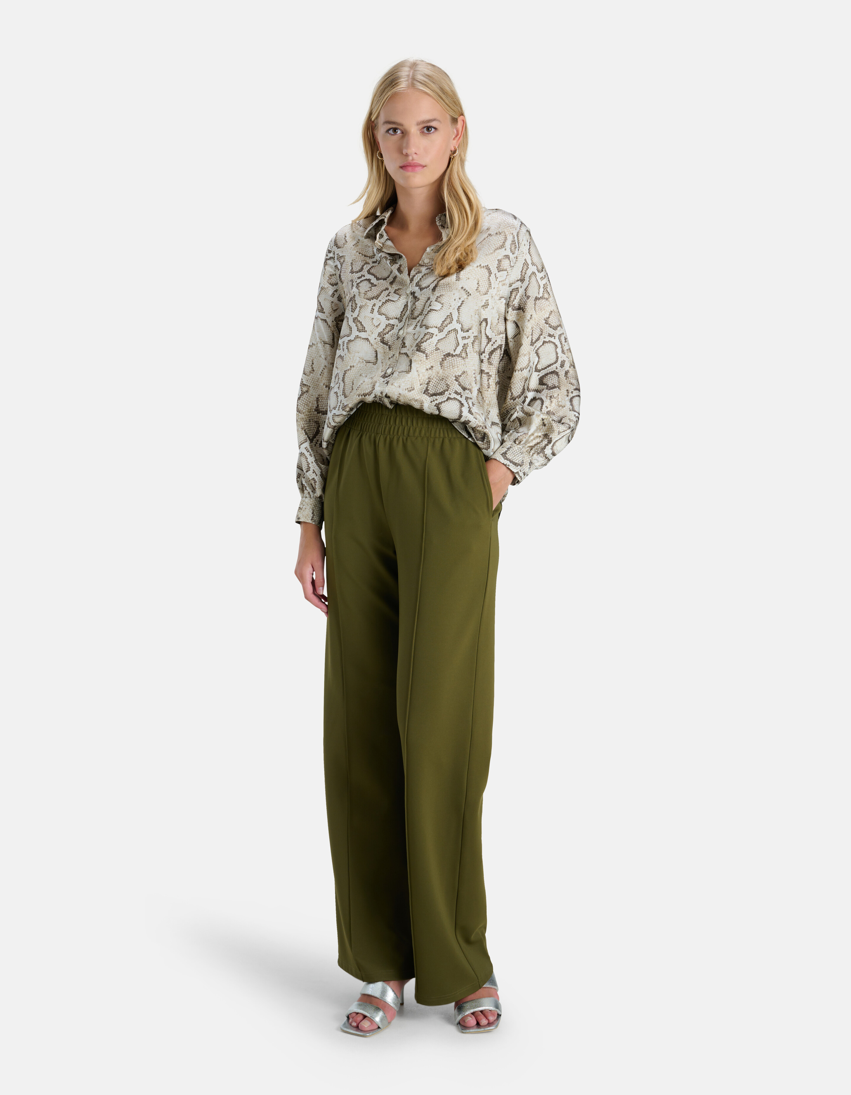 Slangenprint Blouse Beige SHOEBY WOMEN