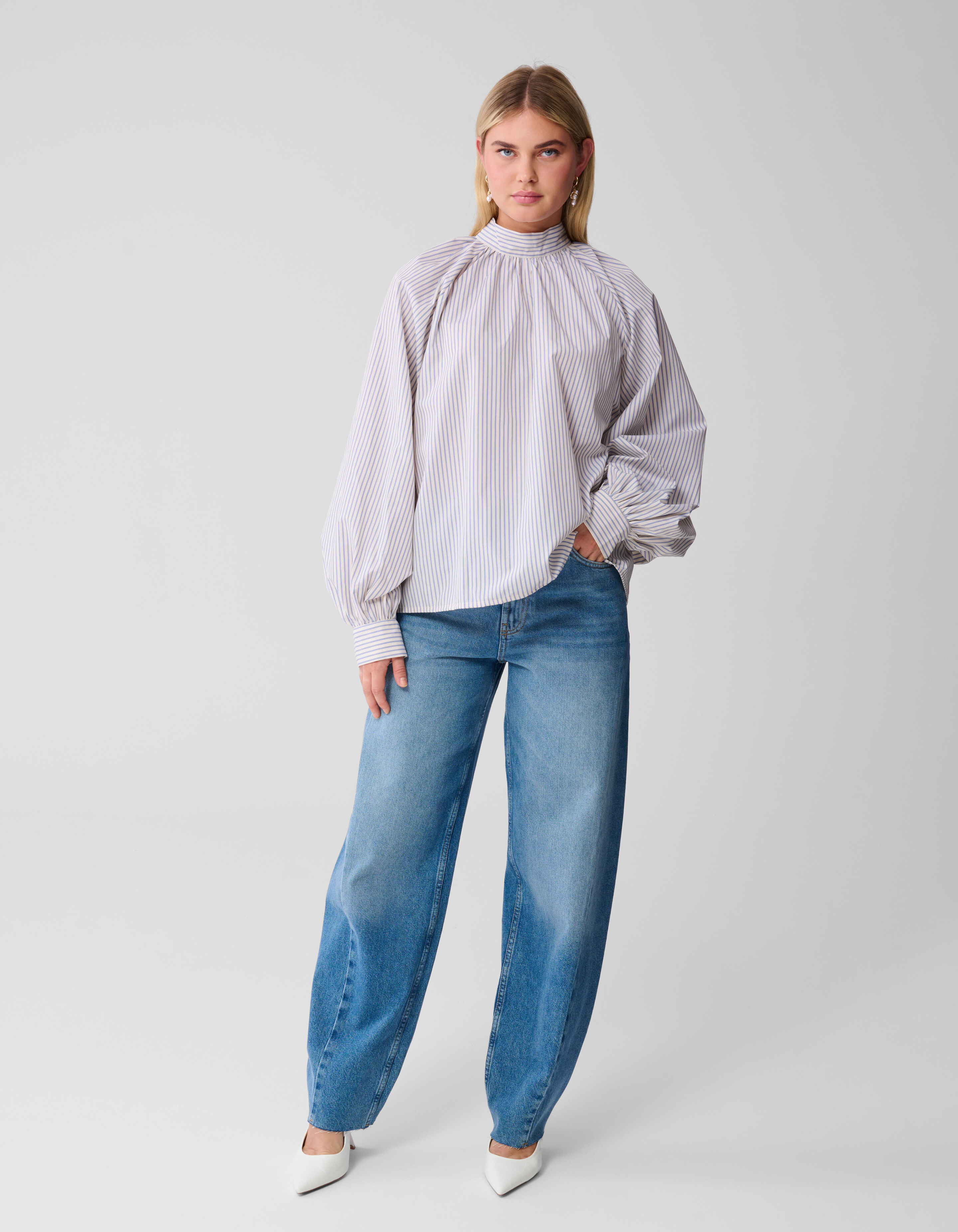 Stripe Strik Blouse Blauw SHOEBY WOMEN